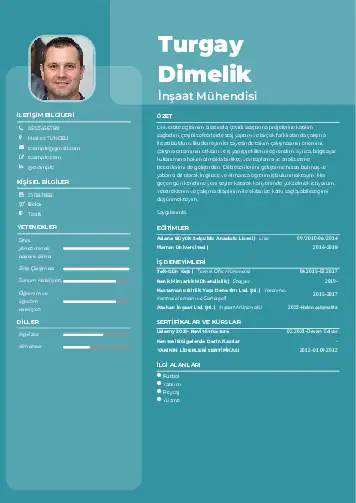 İnşaat Mühendisi Cv Örnekleri cv indir